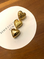 Load image into Gallery viewer, Engraved Heart Earrings
