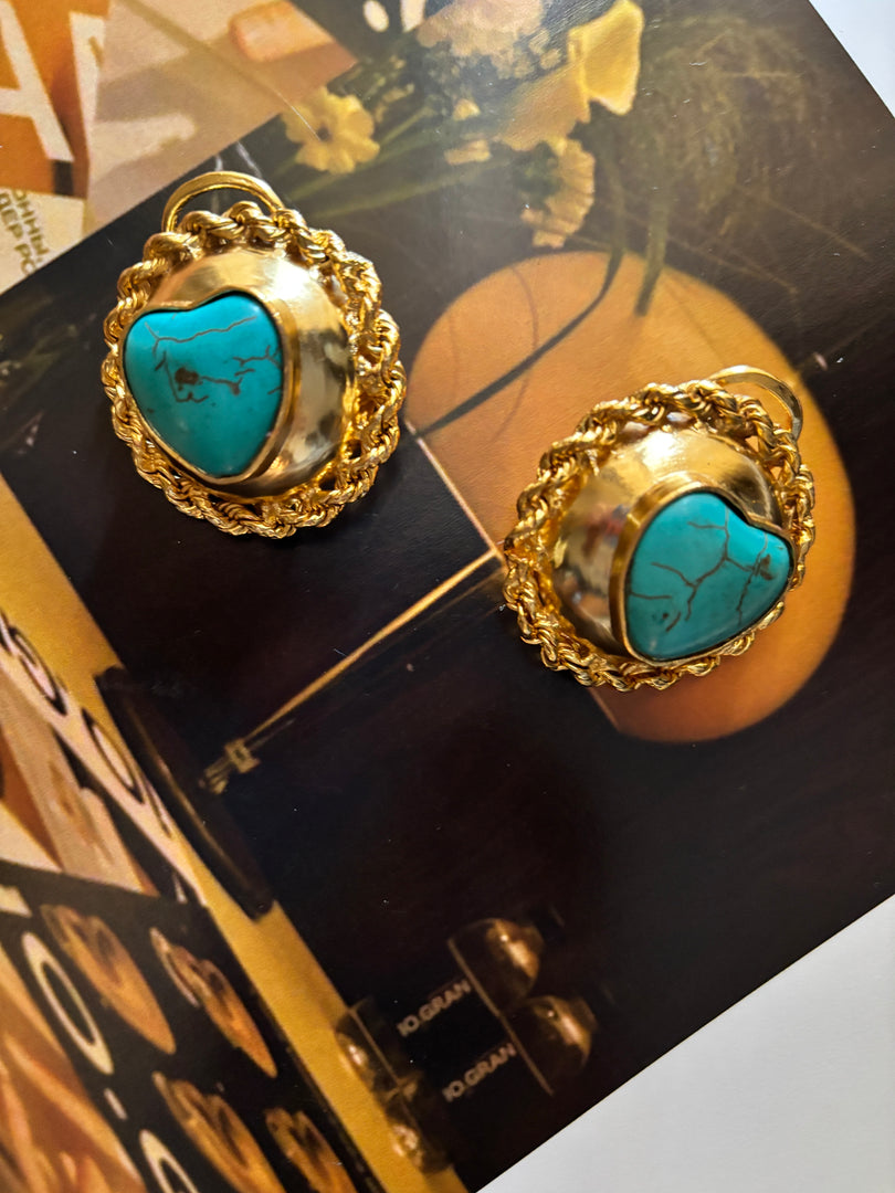 Vintage Heart Studs