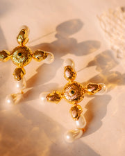 Sun Cross Earrings