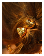 Load image into Gallery viewer, Engraved Heart Hair Pins ( Set Of 2 )
