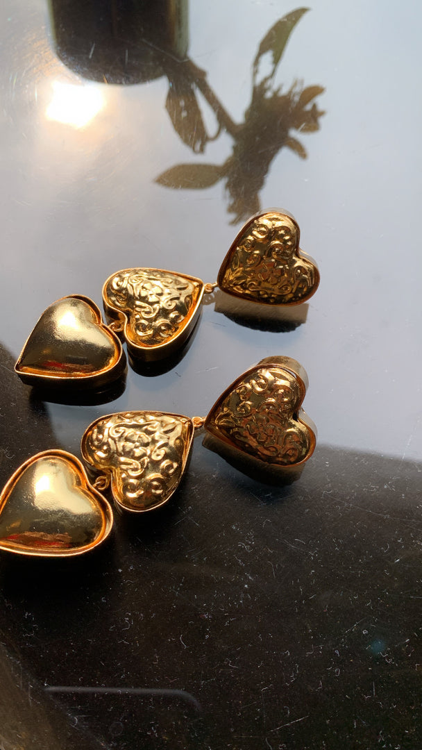 Engraved Heart Earrings