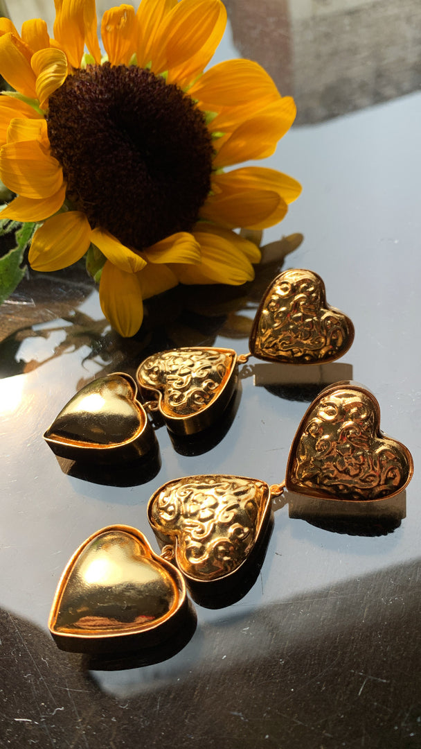 Engraved Heart Earrings