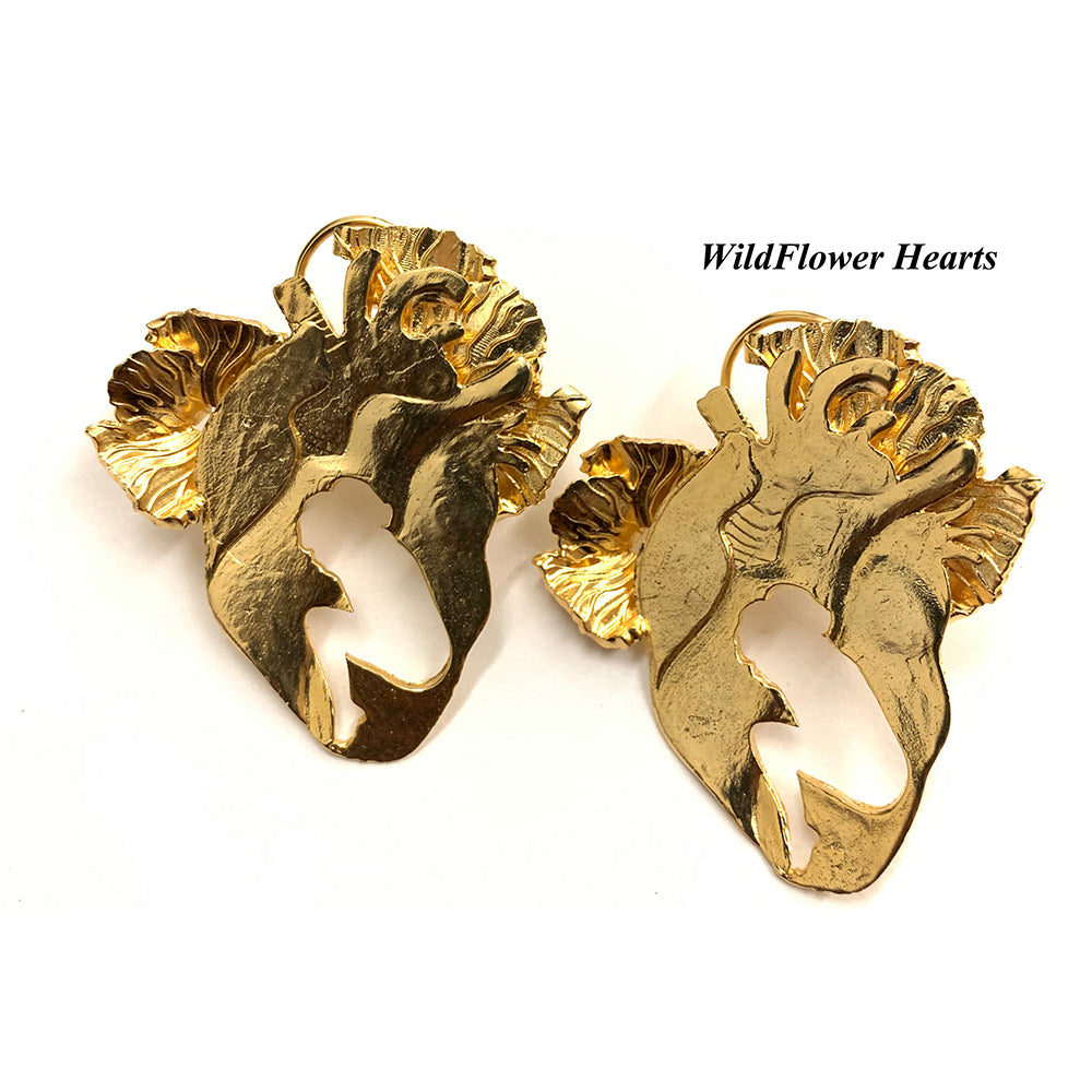 Wild Flower Hearts Ear Rings